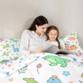 thumbnail image 5 of Homewish Cartoon Dino 7-Piece Twin Bedding,Cute Floral Bedding Comforter Set,White,Colorful Stars Reversible, 5 of 8
