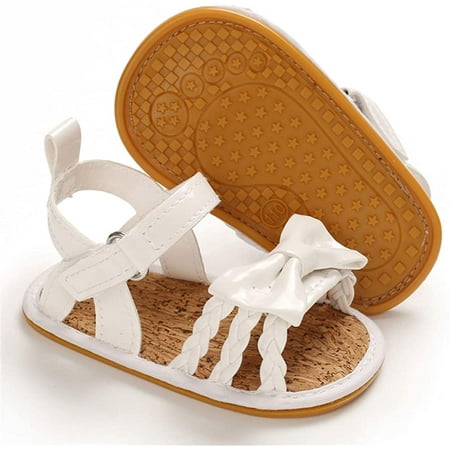 

Infant Baby Girls Sandals Soft Sole T-Strap Toddler Flats First Walkers Summer Shoes
