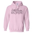 thumbnail image 1 of Skyline Baltimore Maryland Hoodie Sweatshirt Unisex 4X-Large Pink, 1 of 5