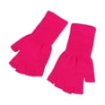 thumbnail image 4 of Krdevn Kids Half Finger Gloves Extra Long Ribbed Acrylic Knit Thermal Warm Stretch Fingerless Mittens Soft Handwear for Winter Outdoor Daily Activities, 4 of 4