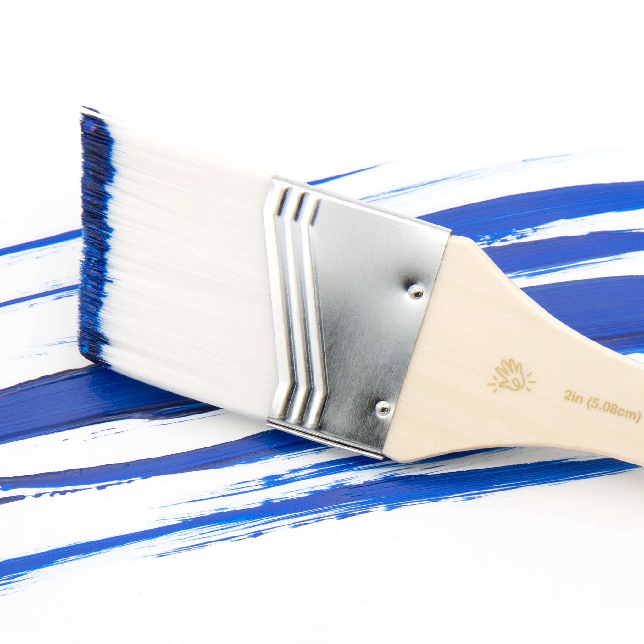 Hello Hobby 2" White Synthetic Angle Craft 10" Long Brush, Adult, Teen