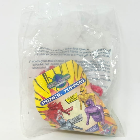McDonalds Happy Meal Toy Sabn's Beetleborgs Metallix Pencil Toppers Nukus
