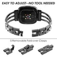 thumbnail image 4 of REQO Compatible with Fitbit Versa 3/Fitbit Versa 4 Chain with Crystal Diamond Bling Metal Link Bracelet Strap Steel Fitbit Sense/Fitbit Sense 2 Band for Women, 4 of 9