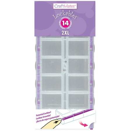 Craft Mates Lockables Double Organizer, 9.25" x 4.25" x 1.25", 14 Compartments