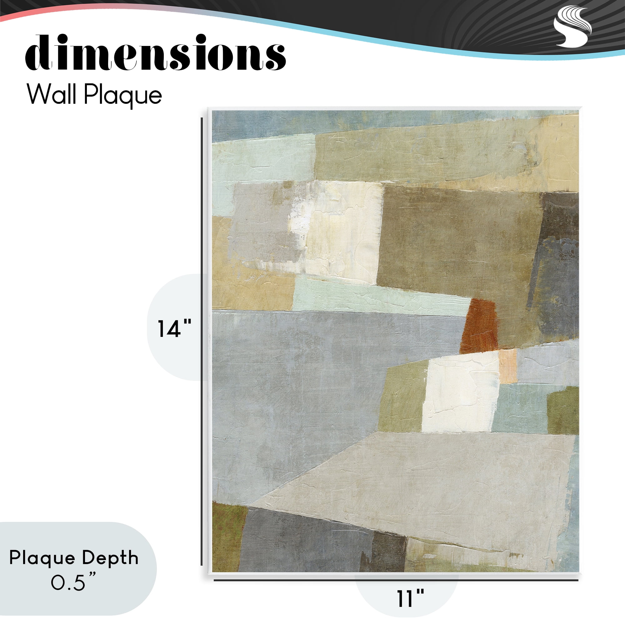 Stupell Industries Causeway Neutral Geometrics Wall Plaque Art, design by Suzanne Nicoll