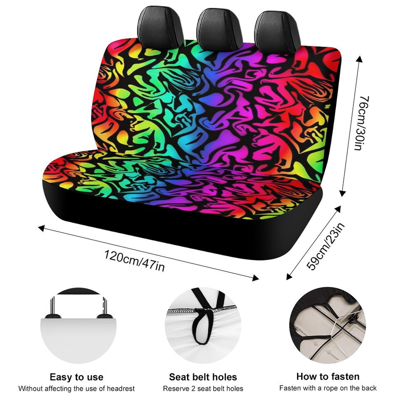 Animal Print Patterns Print Car Accessories Car Rear Seat Covers Fashion Auto Back Seat Protector Decoration Universal Auto Interior