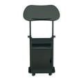 thumbnail image 5 of Pemberly Row Black Rolling Laptop Cart - Adjustable Height Desk with Storage, 5 of 12