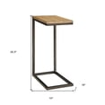 thumbnail image 5 of HomeRoots 493228 25.3 x 10 x 16 in. Black & Oak Solid Wood Rectangular End Table, 5 of 5