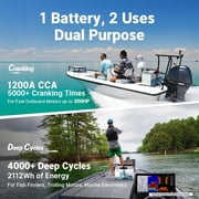 Redodo 12V 165Ah Dual Purpose Bluetooth Lithium Battery, 2112Wh, 1200CCA Group 31 Marine Starting Battery with Self Heating, IP67 Waterproof