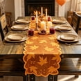 thumbnail image 6 of geerera Fall Embroidered Table Runner with Scalloped Edge, Rustic Harvest Long Tablecloth, Autumn Maple Leaf Decor for Dining Table, Outdoor Picnic & Thanksgiving Home, 73", 6 of 6