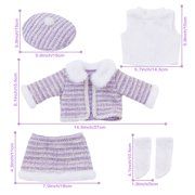 Lekihaqq 18 Inch Doll Clothes Winter Outfit Set, Soft Plaid Coat Jacket with Beret Hat and Scarf, Warm Fashion Ensemble for 16-18in American Dolls, Photoshoot & Display