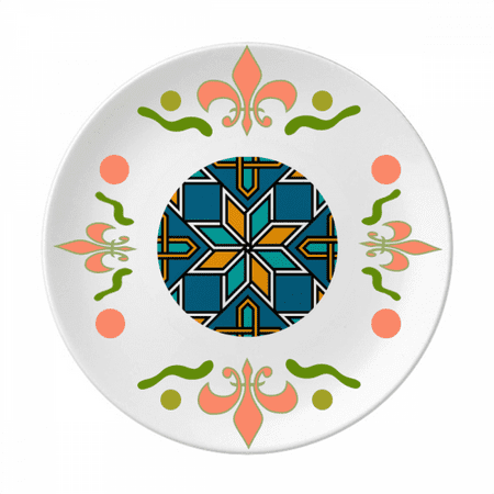 

Blue Orange Morocco Flower Flower Ceramics Plate Tableware Dinner Dish