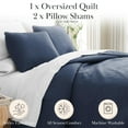 thumbnail image 3 of Oversized Square Stitched Solid Embroidered 3-Piece Quilt Set by Southshore Fine Linens, 3 of 10