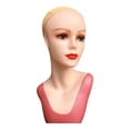 thumbnail image 2 of Female Mannequin Head Makeup 21.26inch Stable Base Hat Display Rack Necklace Pink, 2 of 9