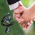 thumbnail image 2 of Anillo HUOGUO Fashion Butterfly abierto con diamante de colores, 2 of 4