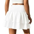 thumbnail image 5 of Fgnfyis Women's Summer Short Skirts High Waist Ruffle Hem Skirt Casual Mini Skirts Solid Color Versatile Skirts for Women Basic White XL, 5 of 6