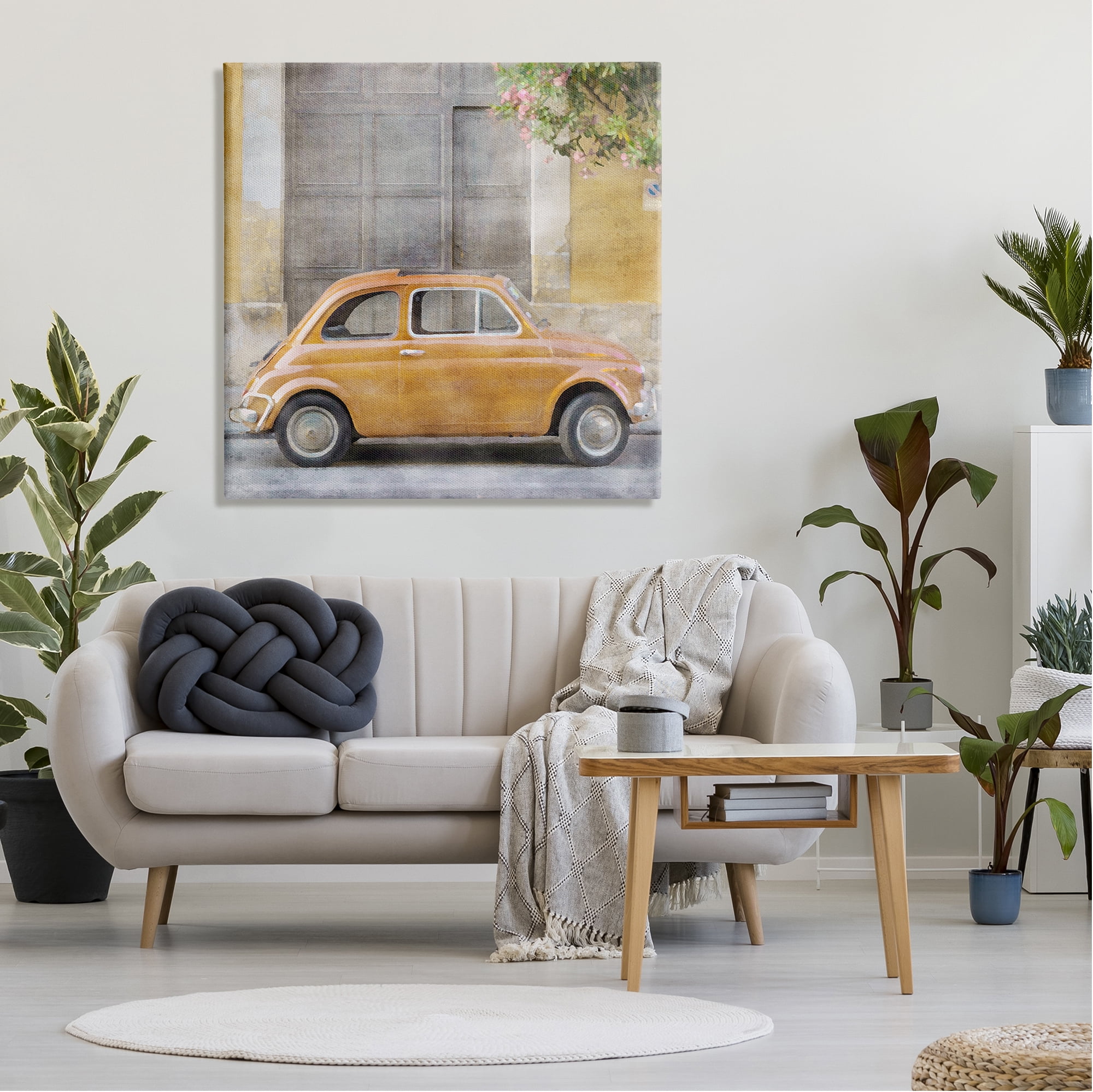 Stupell Industries Yellow Buggy Car Transportation Painting Gallery Wrapped Canvas Print Wall Art, 36 x 36