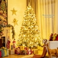 thumbnail image 2 of Costway 7ft Pre-lit Snow Flocked Hinged Christmas Tree w/1116 Tips & Metal Stand, 2 of 10