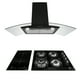 thumbnail image 1 of Tricombo para cocina Supra en color negro, campana de pared, parrilla de gas y parrilla de inducción magnética Supra Tricombo para cocina con campana de pared, 1 of 8