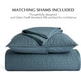 thumbnail image 5 of EVERGRACE Cotton Sateen Quilt Set Queen Size, Pre-Washed Cotton Channel Stitch Coverlet Bedspread, 3 Pieces Lightweight Soft Bedding Sets for All Season, with 2 Pillow Shams, Sonoma Blue, 5 of 8