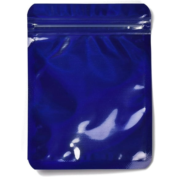 100Pcs 3.5x4.5 inch Plastic Packaging Zip Lock Bags Cellophane Bags Top Self Seal Pouches for Pen Keychain Watch Storage Dark Blue Thickness: 2.5 Mil(0.065mm)