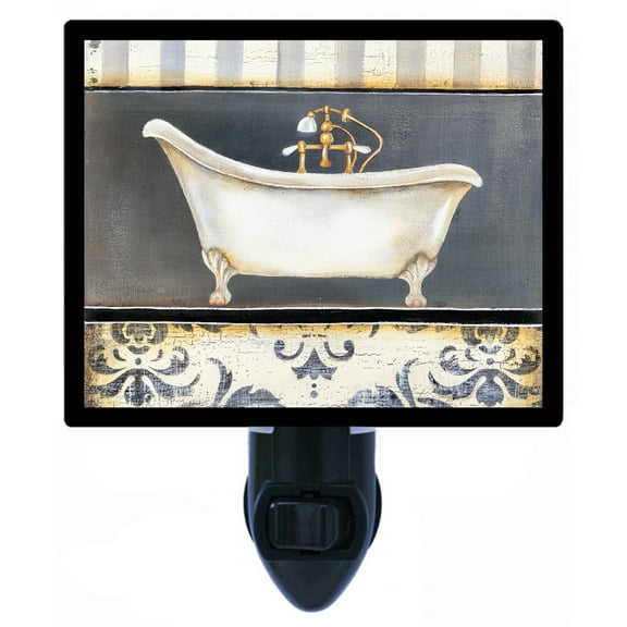 Night Light - Vintage Tub. | Bathroom Gogh Theme, Includes Free Switchable Insert, 4W Bulb, E12 Base