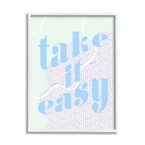 Stupell Industries Take It Easy Pastel Geometric Religious Painting White Framed Art Print Wall Art