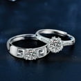 thumbnail image 4 of Whudwhu Moissanite Ring in Silver Heart Design, Stylish Couple's Diamond Ring, 4 of 26