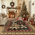 thumbnail image 2 of MJIAexp 5'x7' Area Rug Washable Living Room Rug, Vintage Western Buffalo Bear Decor Indoor Carpet Rugs, Non Slip Soft Low Pile Area Carpet for Living Room Bedroom Festive Decor, 2 of 7