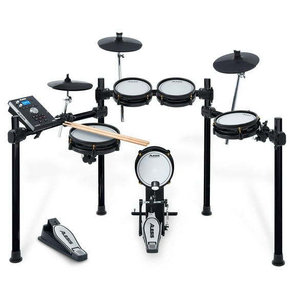 Alesis Drums Command Mesh SE Kit - Batería eléctrica con silenciosos pads de malla de doble zona, conectividad USB MIDI y más de 600 sonidos de batería electrónica y acústica