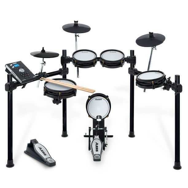 Alesis Drums Command Mesh SE Kit - Batería eléctrica con silenciosos pads de malla de doble zona, conectividad USB MIDI y más de 600 sonidos de batería electrónica y acústica