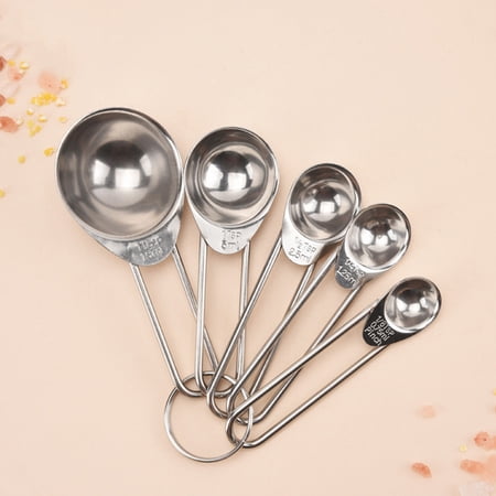 OUNONA 2Sets Multifunctional Stainless Steel Measuring Spoon Set with Scale for Baking