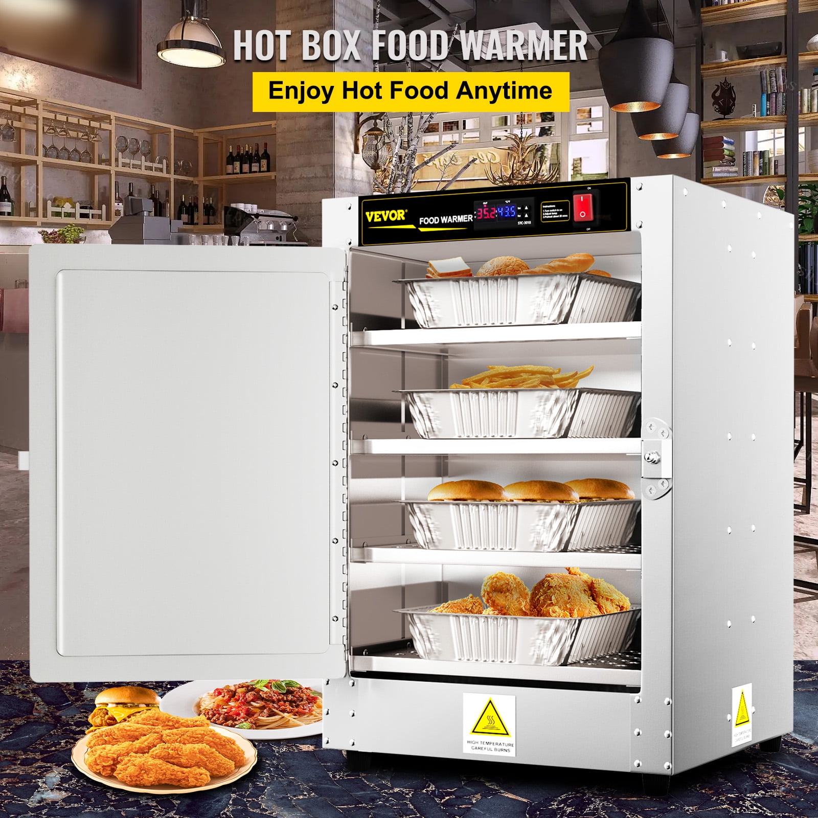 PYY Warming Cabinet 4 Tier Commercial Hot Box Food Warmer for Catering,  with Temperature Control and Water Pan,Stainless Steel Food Heater  Insulated Food Pan Carrier, for Pizza, Kitchen 120V 750W - Yahoo