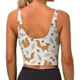 thumbnail image 4 of Goofa Squirrel And Leaves Printed Sports Bras for Women, High Impact Running Bra Workout Crop Tank Tops Longline Sports Bra Push up-XX-Large, 4 of 9