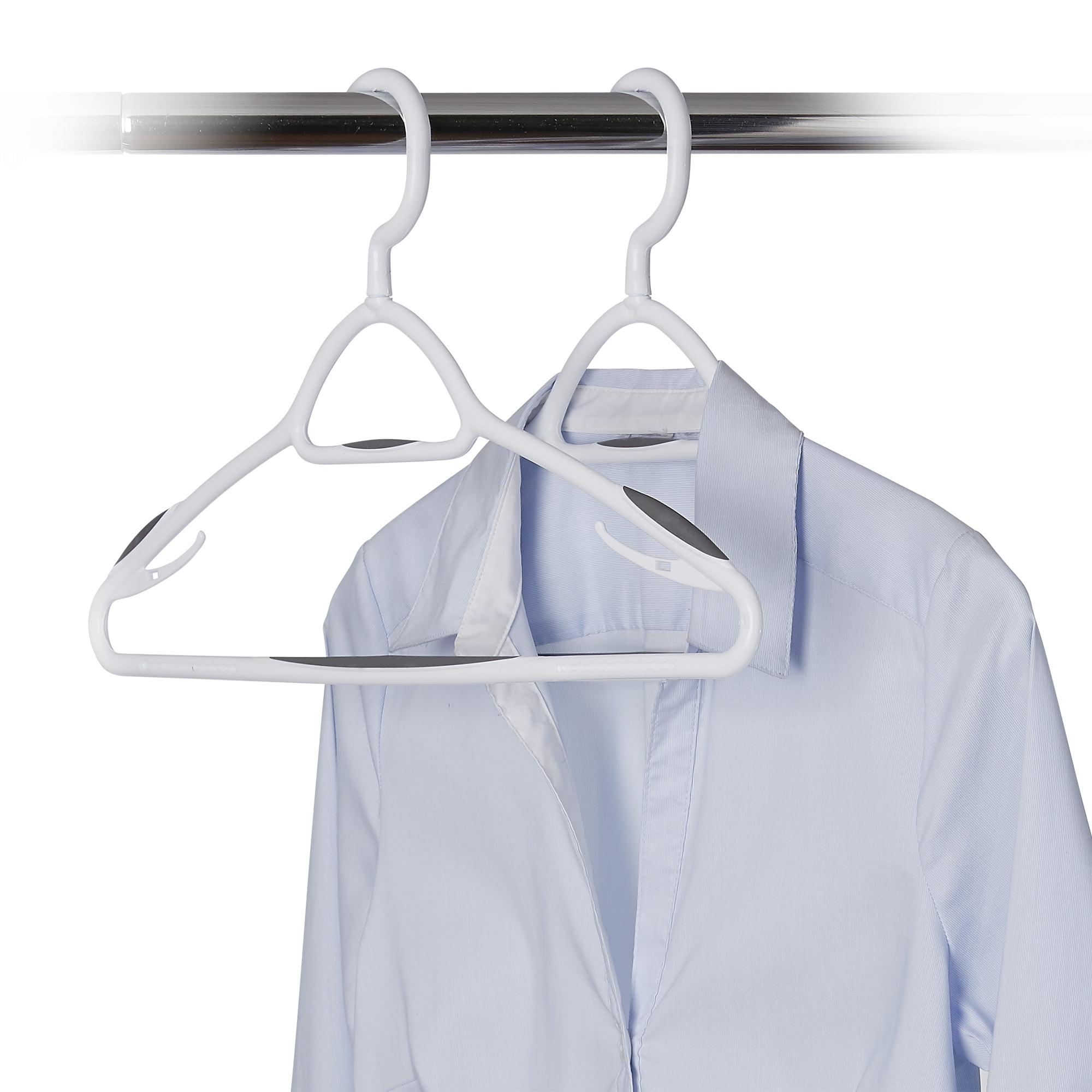Zober Classic Durable Plastic & Tubular Shirt Hangers (60-Pack) Grey
