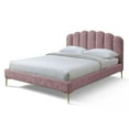 thumbnail image 6 of Omax Decor Bella Modern Fabric Upholstered Queen Platform Bed in Ash Rose Pink, 6 of 6