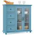 thumbnail image 4 of Pemberly Row Drawers & Doors Buffet Sideboard Table Kitchen Storage Cabinet-Blue, 4 of 11