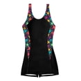 thumbnail image 7 of Lpmadey Women's One Piece Swimsuit Hawaiian Print Side Panel Racerback with Padded Boxer Shorts Bathing Suit, 7 of 7