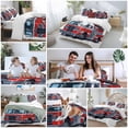 thumbnail image 5 of Queen 4 Piece Bedding Set Red Fire Truck Cartoon Car Soft Breathable Duvet Cover and Pillowcase, Modern Minimalist Style Duvet Cover Set Bed Sheets for Bedroom Dormitory Guest Room, 5 of 9