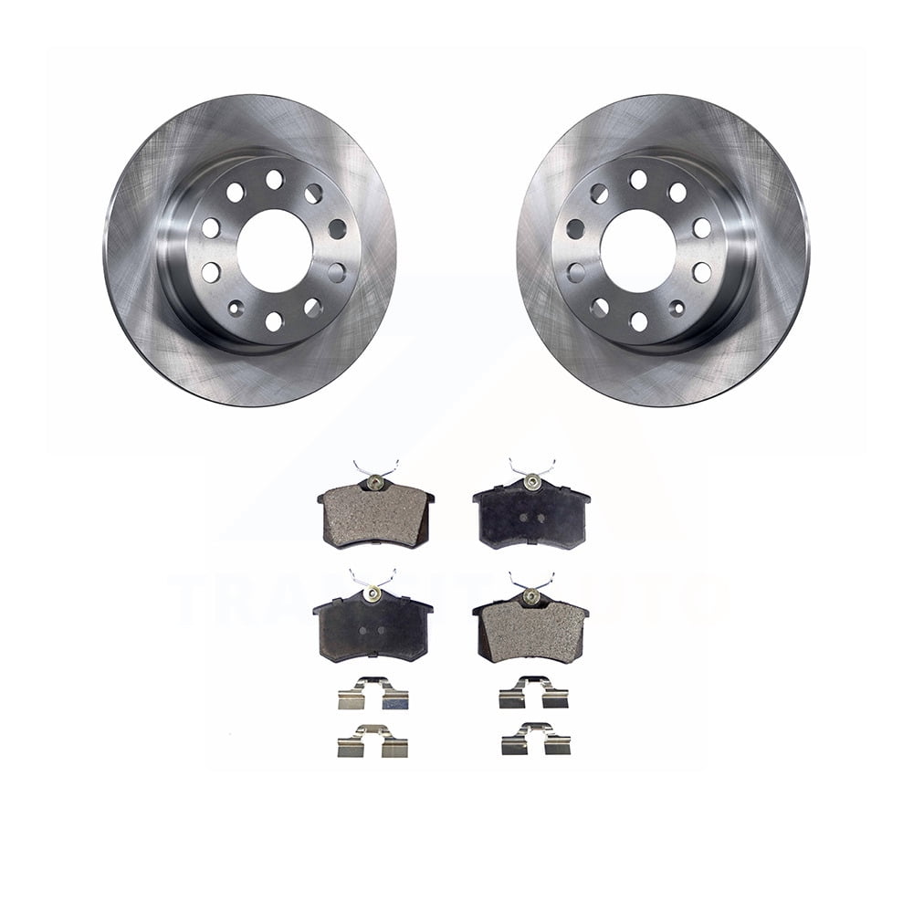 Rear Disc Brake Rotors And SemiMetallic Pads Kit For 2011 Volkswagen