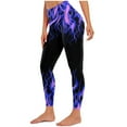 thumbnail image 5 of ATENAR Compression Leggings for Women,Plus Size Leegings,Womens Leggings,Cinched,Comfort Fit,Printed,Polyester,Spandex,Purple,M(US:6), 5 of 7