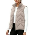 thumbnail image 2 of Zedker Women Winter Vest Warm Lightweight Sleeveless Zip Up Casual Jacket Padded Coat,Plus Size GrayXXXXXL, 2 of 9