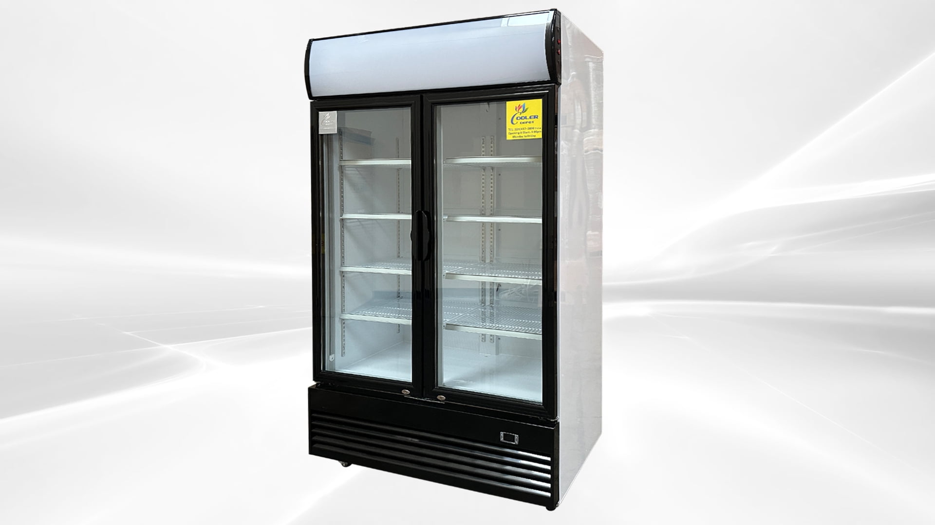Cooler Depot 47 In. Double Glass Door Commercial Beverage Cooler Refrigerator Model LG1000 NSF ETL Certified