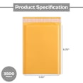 thumbnail image 4 of SSBM #DVD Yellow Kraft Bubble Mailers 7.25" x 9.75" Waterproof Mailers Ideal for Secure Courier in Transit 3500 Pcs, 4 of 5