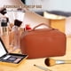 thumbnail image 3 of Bolso cosmético de viaje portátil Bolso cosmético de cuero suave de PU grande JM  JM, 3 of 5