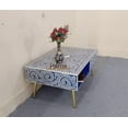 thumbnail image 3 of Handmade Indian Bone Inlay Coffee Table: Floral Pattern, 1 Drawer, 3 of 5