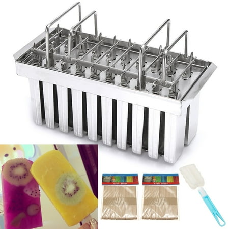 Square Ice Cube 20 Lattice Stainless Steel Molds Ice Lolly Popsicle Ice Cream Stick Holder Square head/Round head/V-Type ()