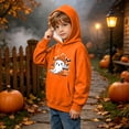 thumbnail image 4 of Unisex Boys Girls Fashion Print Hoodies Long Sleeves Hooded Pullover Sweatshirt Fall Winter Halloween Top Clothes Orange 3-4 Years, 4 of 7