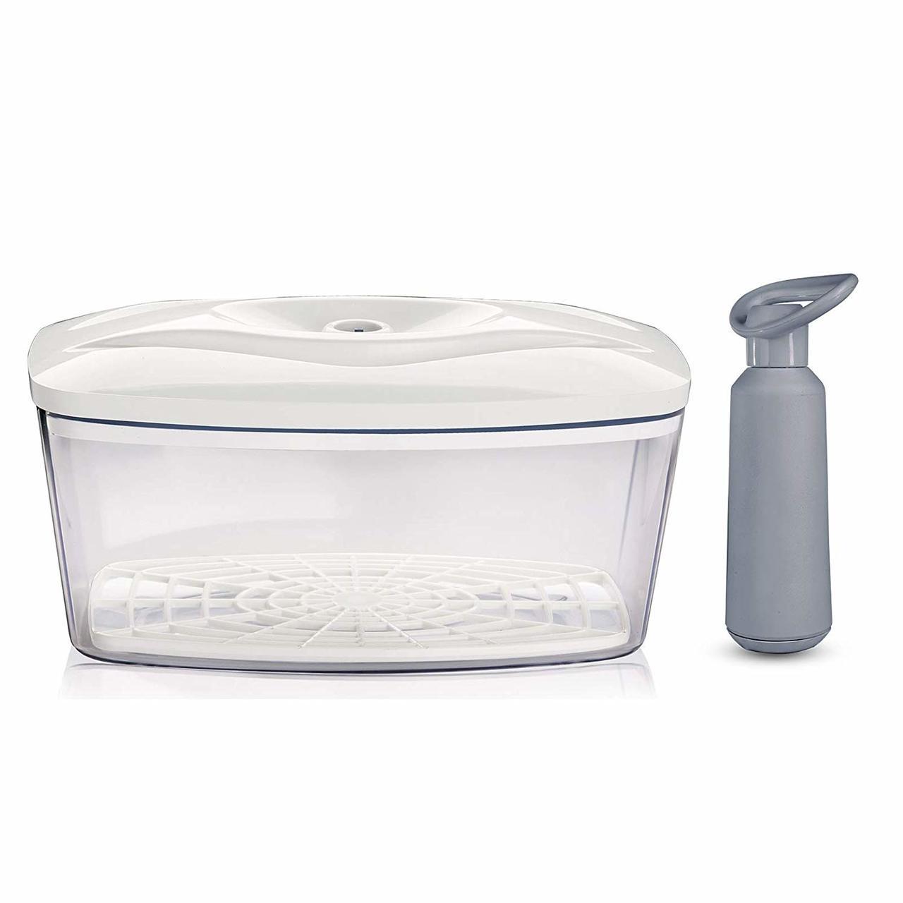 Dafi Vacuum Container 90 fl oz with Manual Pump White Made in Europe