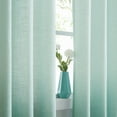 thumbnail image 3 of Uptown Home Ombre Teal Window Curtain Panel for Living Room Semi Sheer Texture Grommet Window Treatments for Bedroom, Cream White to Teal, 40"x84"x2, 3 of 6